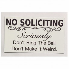 No Soliciting Sign Wall Plaque or Hanging Entrance Business Front Door Entrance    302340266506